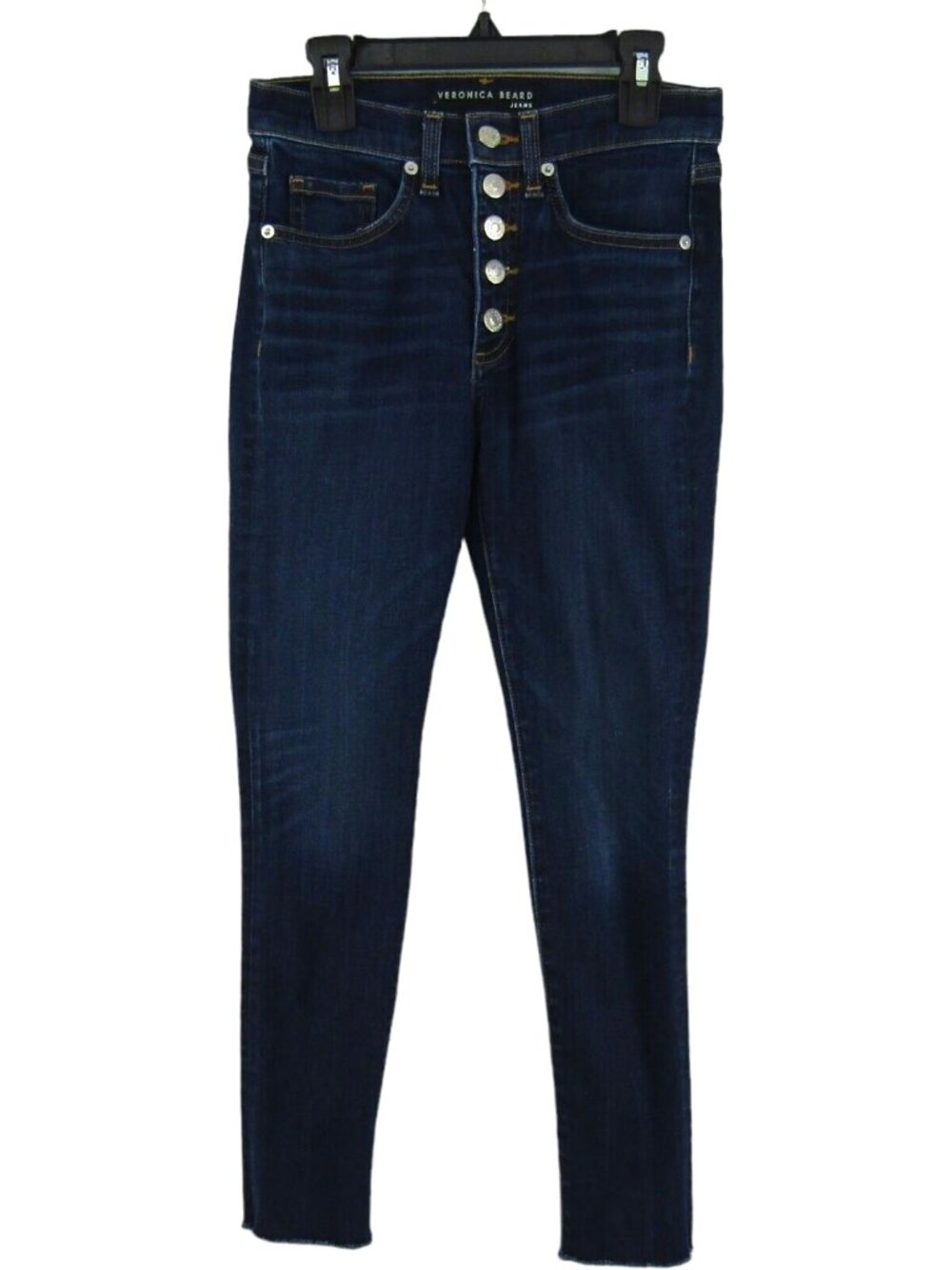 Veronica Beard Debbie 10 Inch Skinny Blue Jeans Size 24 00 Dark Button Fly